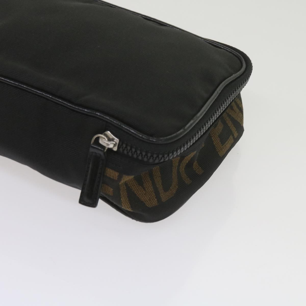 FENDI Vanity Cosmetic Pouch Nylon Black Auth yb437