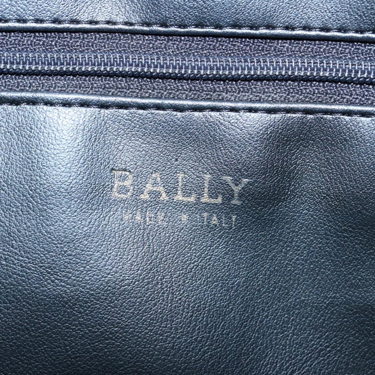 BALLY Hand Bag Leather Gray Auth yb457