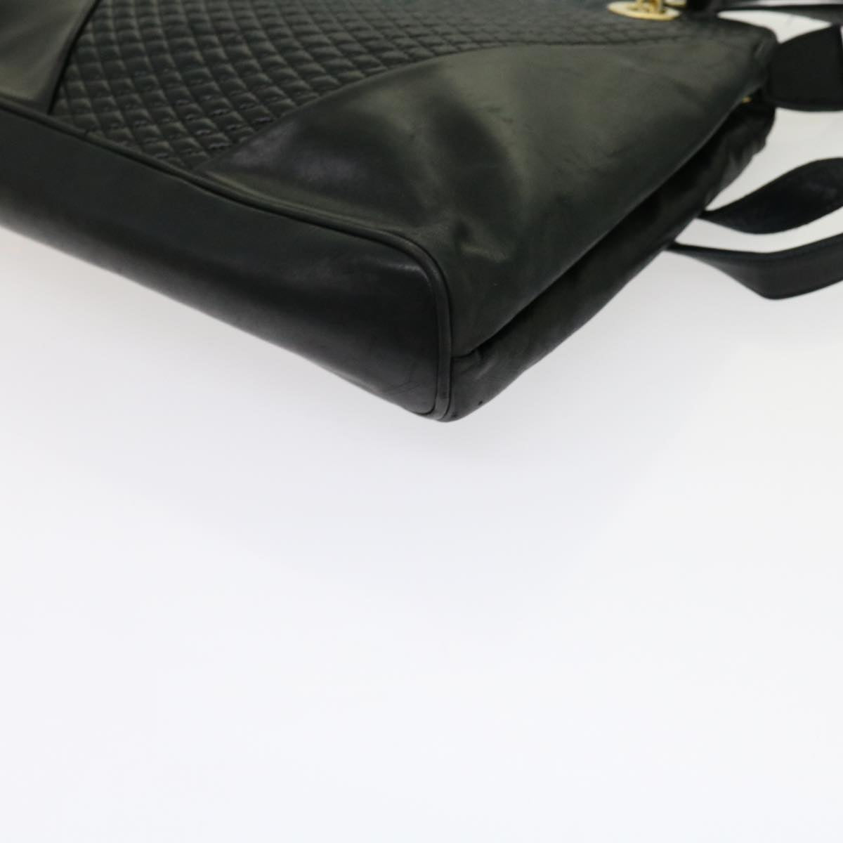 BALLY Shoulder Bag Leather Black Auth yb483