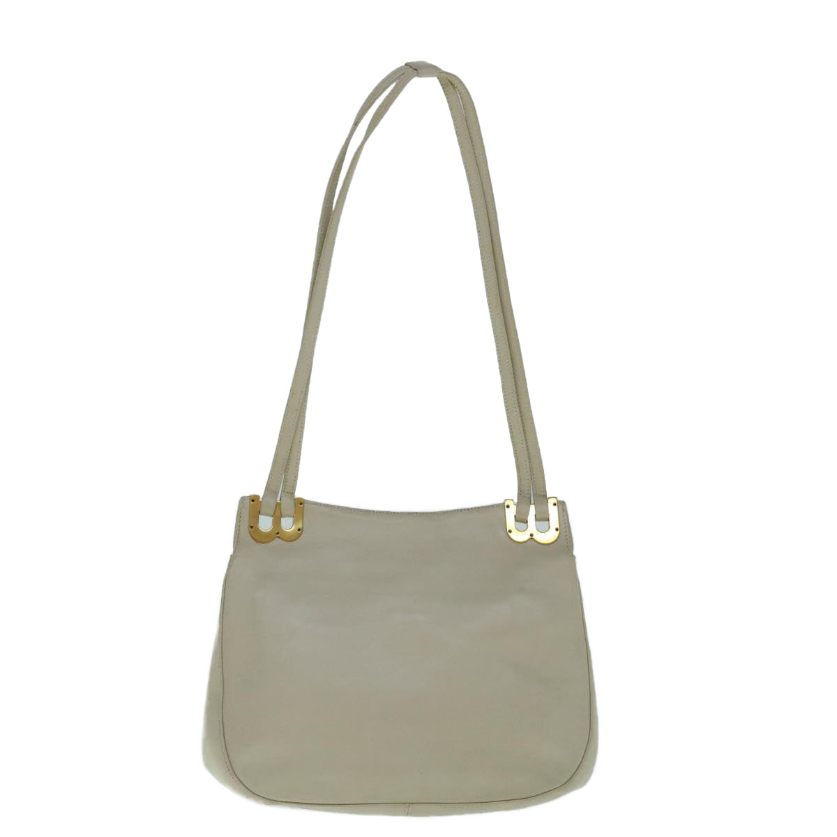 BALLY Shoulder Bag Leather Beige Auth yb485