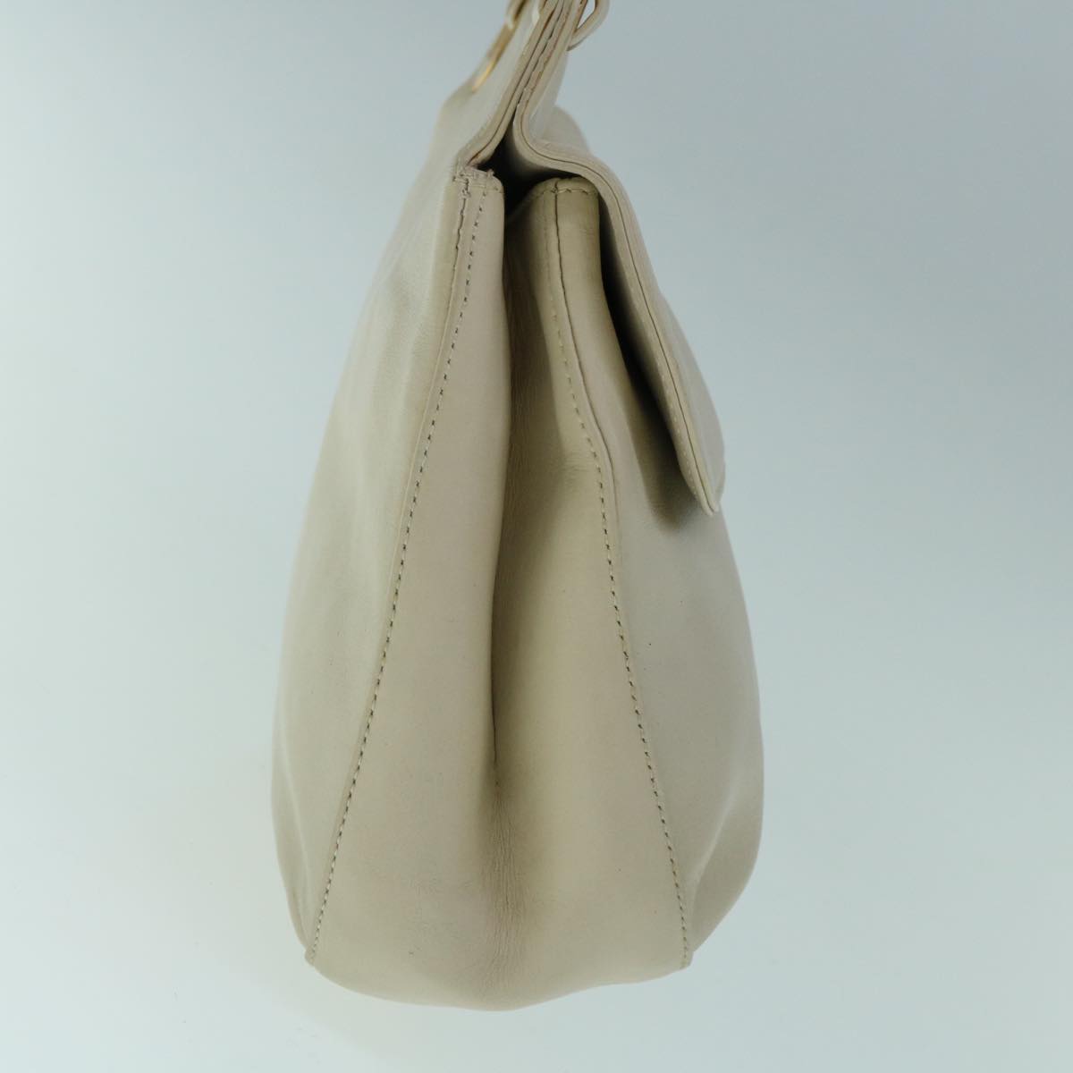 BALLY Shoulder Bag Leather Beige Auth yb485