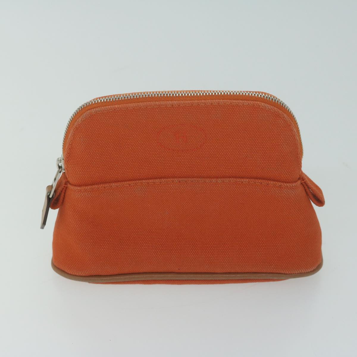 HERMES Pouch Canvas 5Set Black Brown Orange Auth yb490