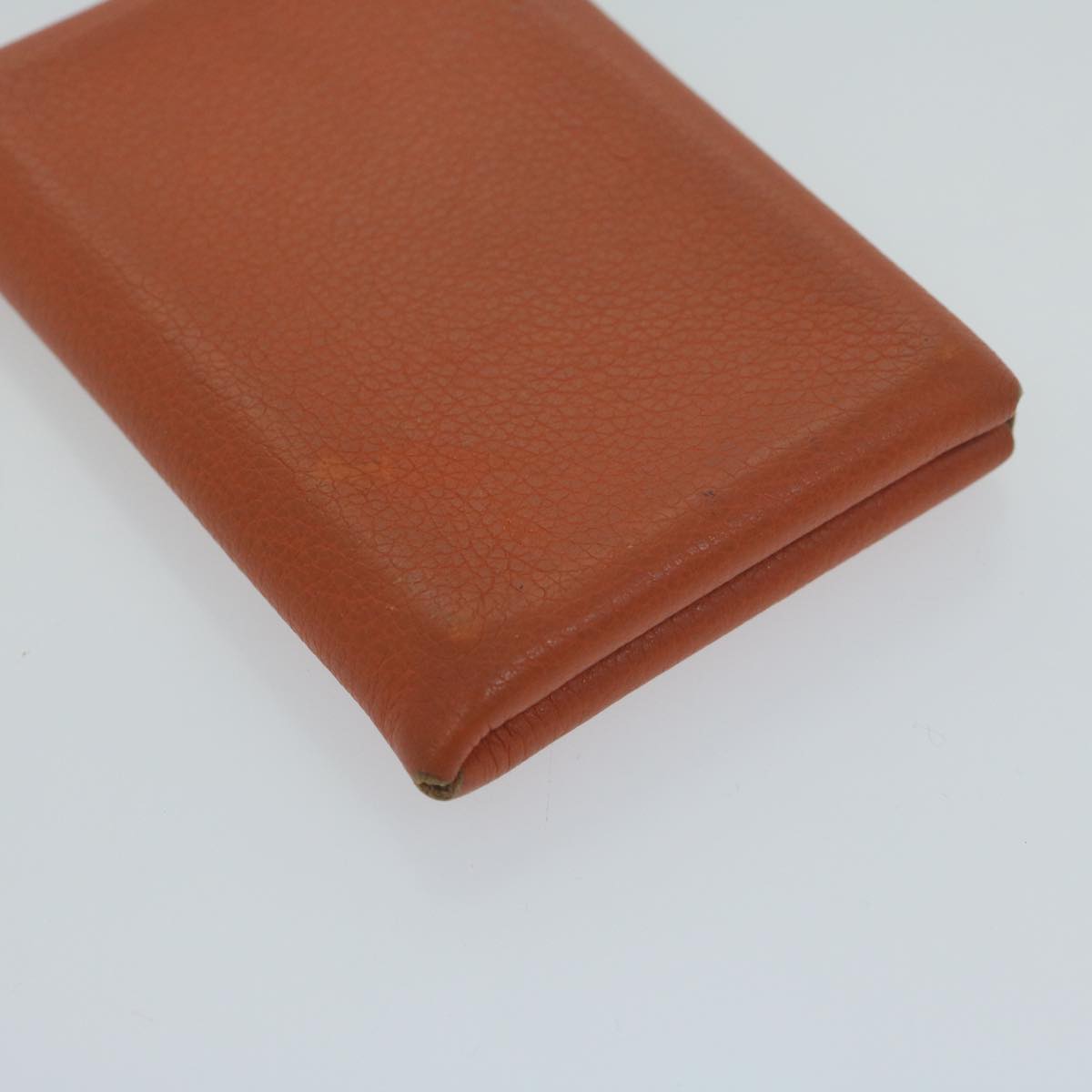 HERMES Wallet Leather 2Set Brown Orange Auth yb496