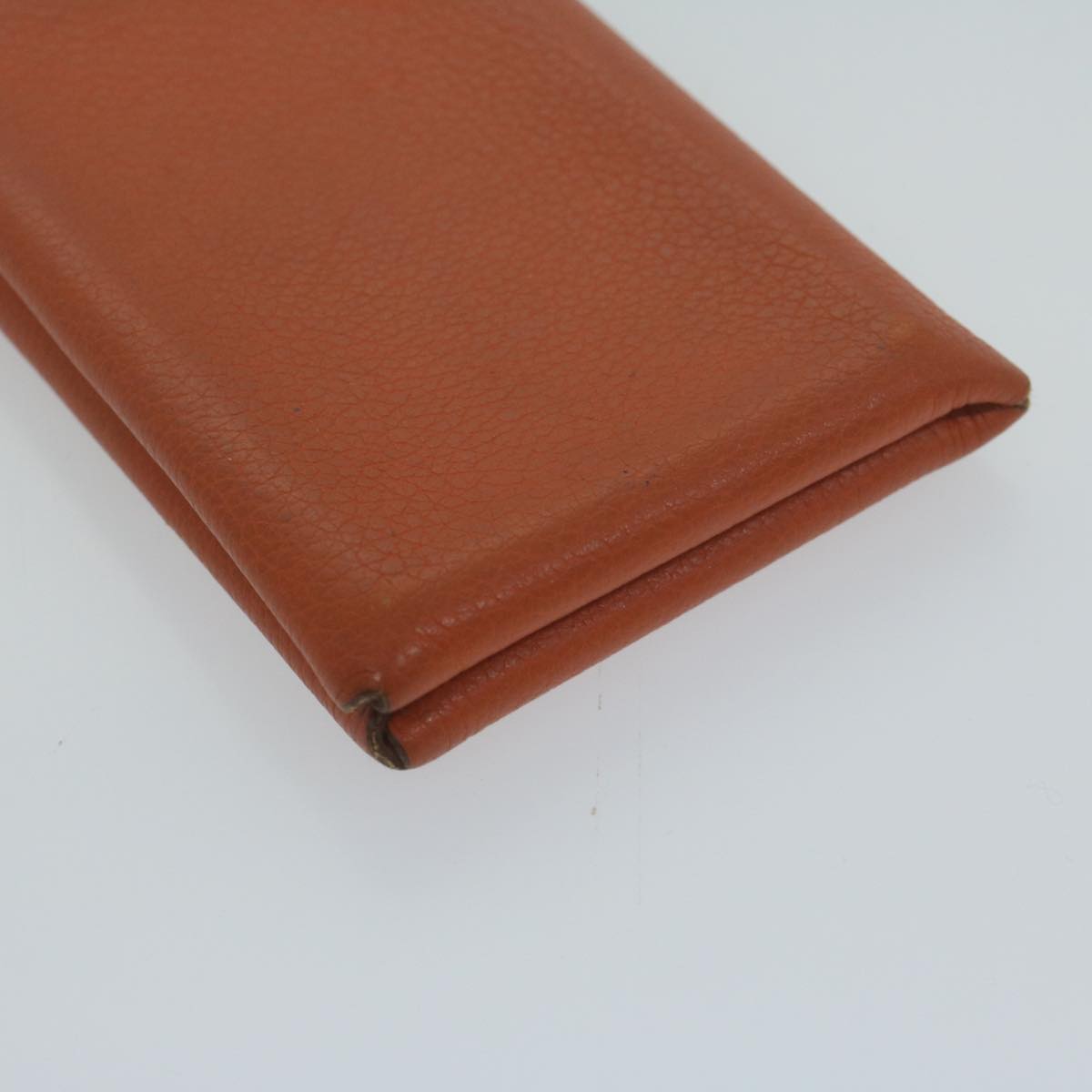 HERMES Wallet Leather 2Set Brown Orange Auth yb496