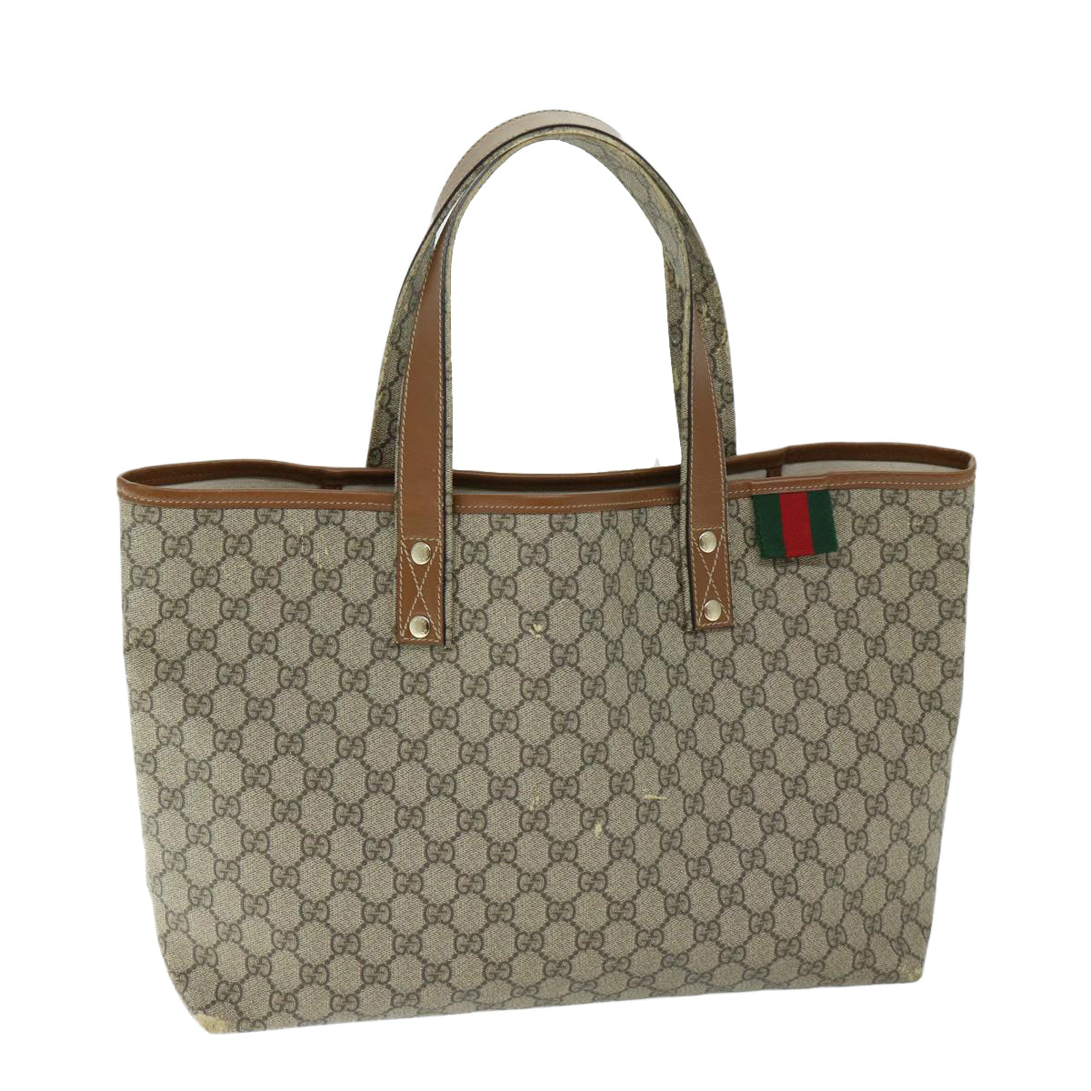 GUCCI GG Supreme Tote Bag PVC Beige 211134 Auth yb504