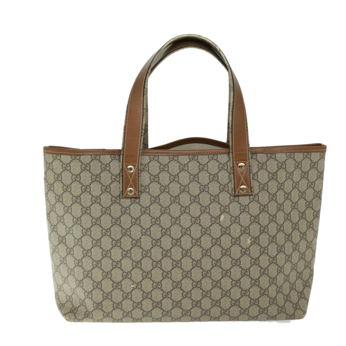 GUCCI GG Supreme Tote Bag PVC Beige 211134 Auth yb504