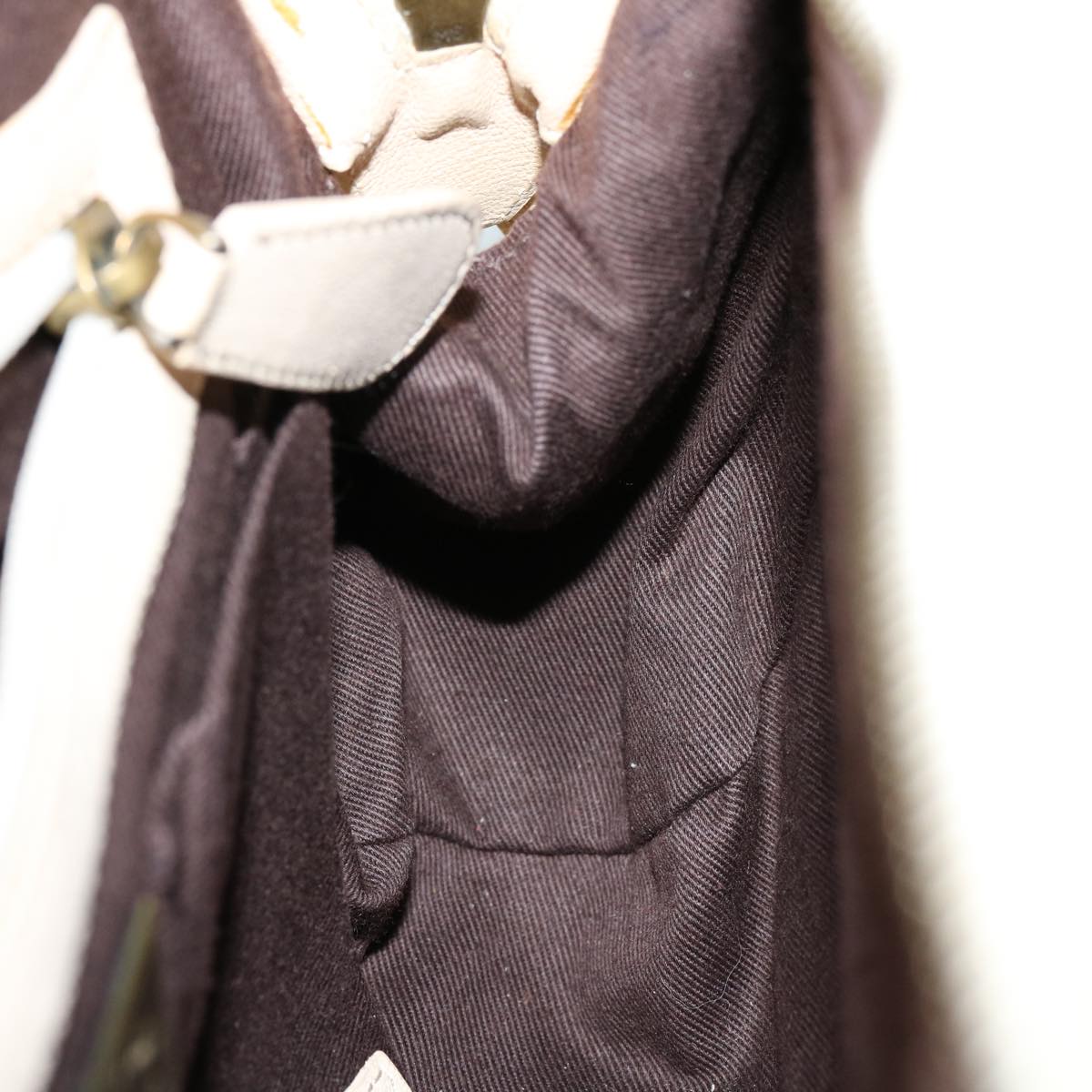 BALLY Hand Bag Leather Ivory Auth yb529