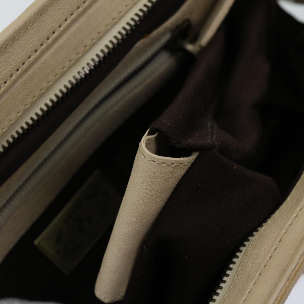 BALLY Hand Bag Leather Ivory Auth yb529