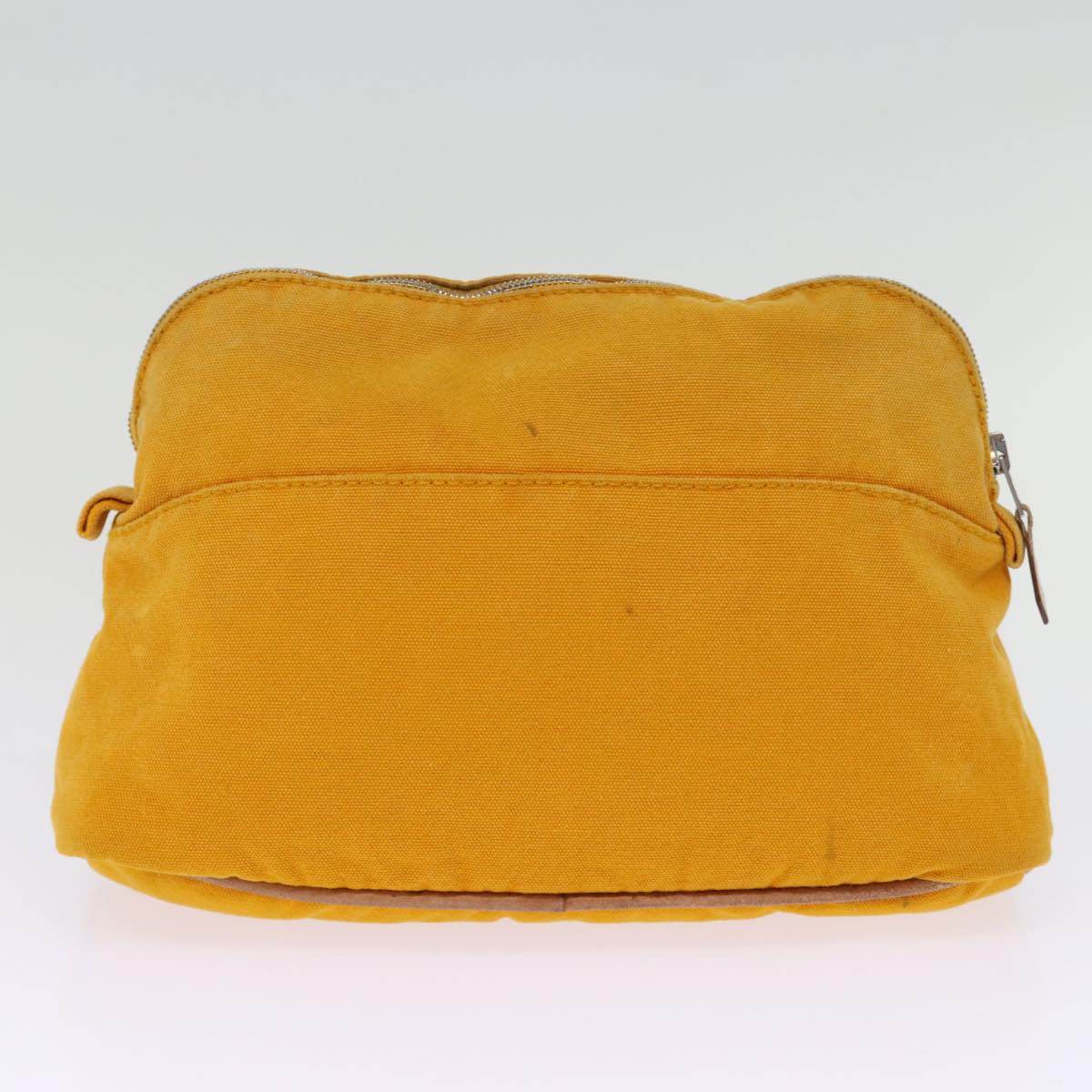 HERMES Pouch Canvas 2Set Yellow Red Auth yb560