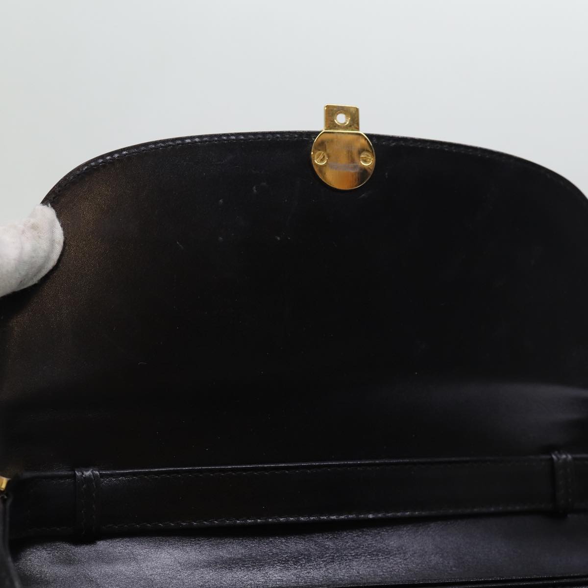 BALLY Shoulder Bag Leather Black Auth yb566