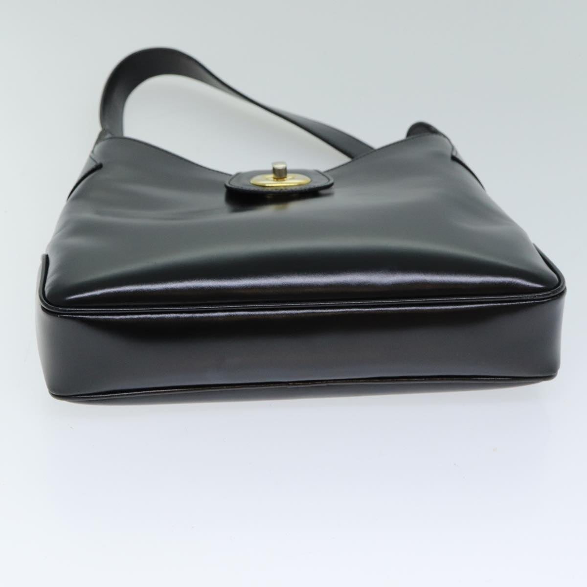 BALLY Shoulder Bag Leather Black Auth yb579