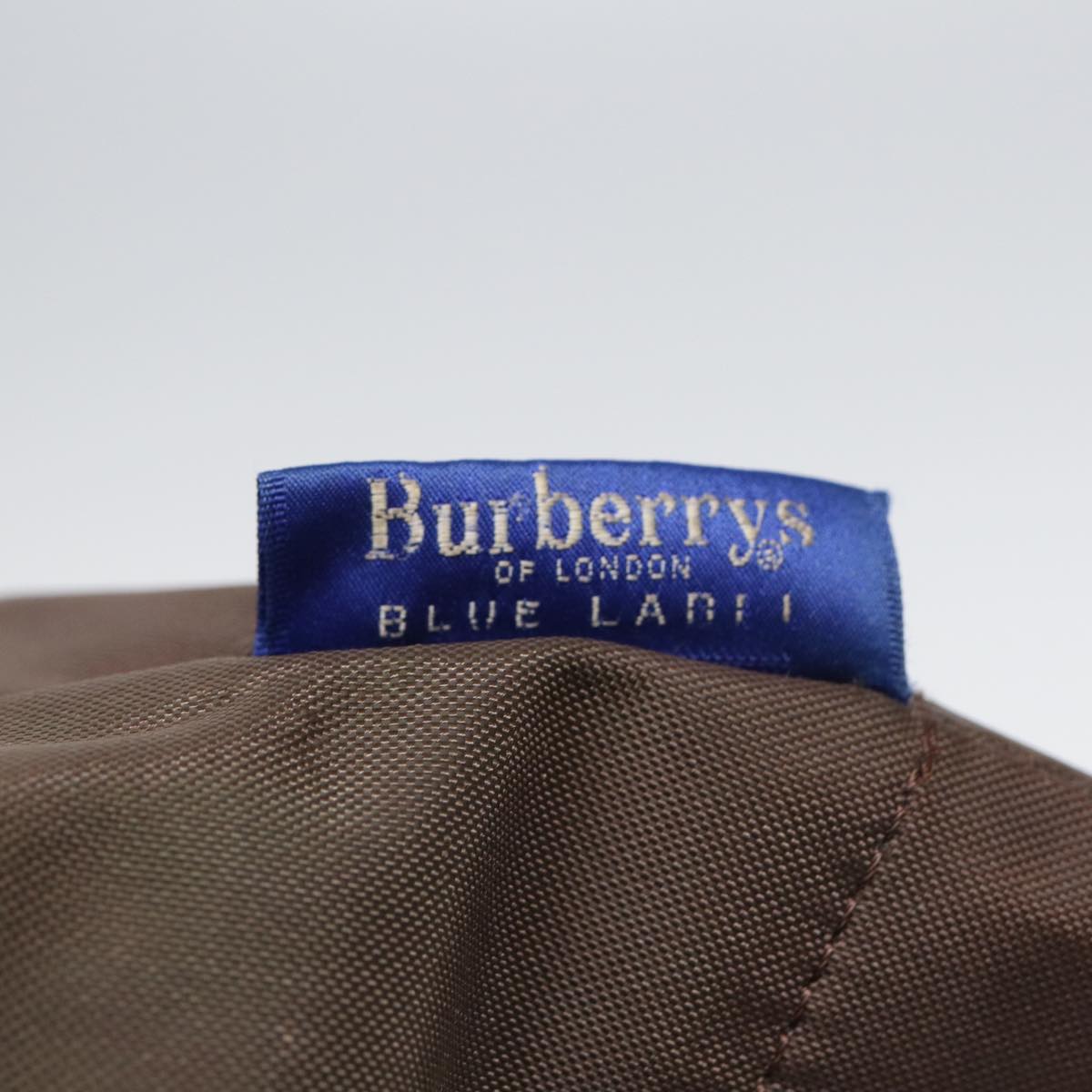 Burberrys Nova Check Blue Label Hand Bag Canvas Brown Auth yb594