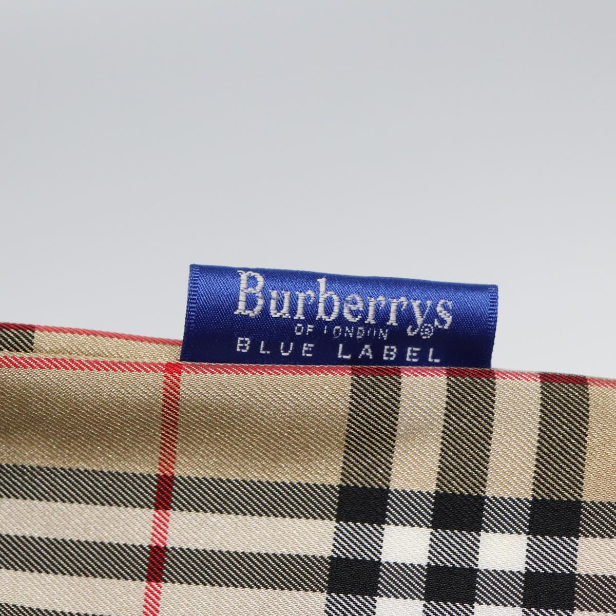 Burberrys Nova Check Blue Label Hand Bag Canvas Beige Auth yb595