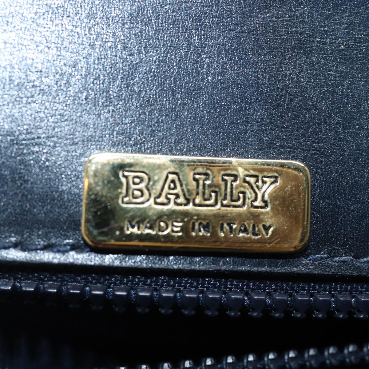 BALLY Hand Bag Leather Navy Auth yb624