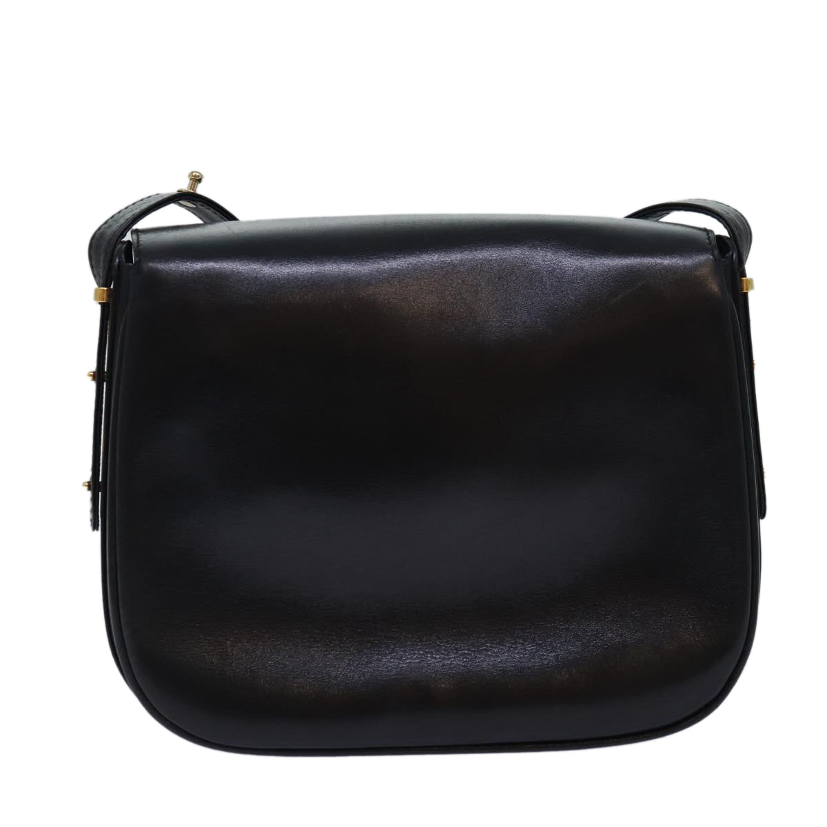 BALLY Shoulder Bag Leather Black Auth yb625