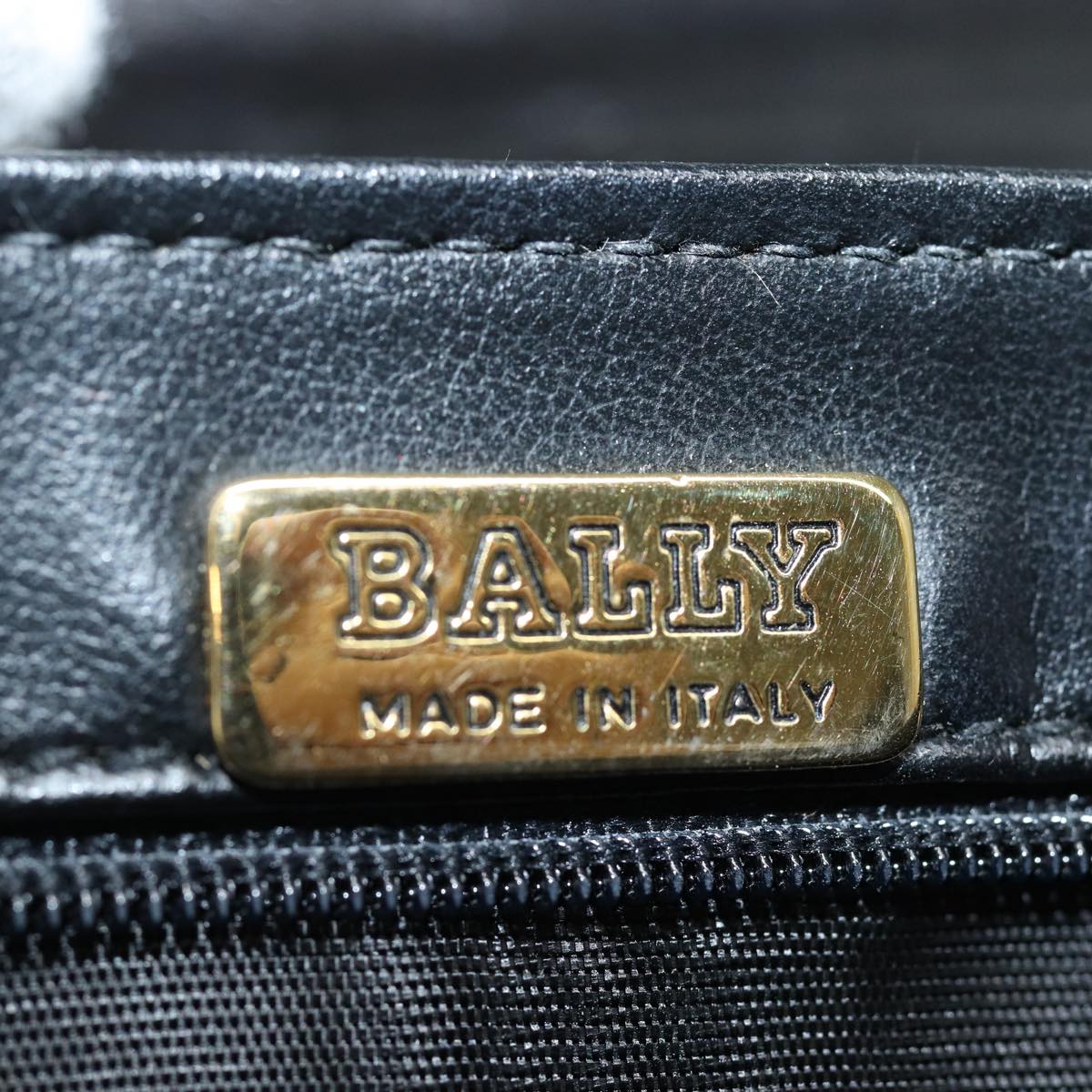 BALLY Shoulder Bag Leather Black Auth yb626