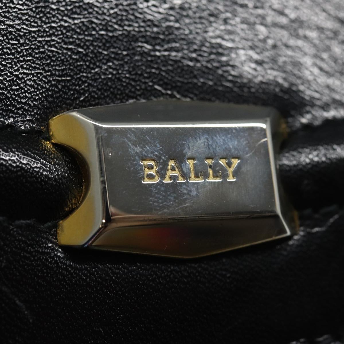 BALLY Hand Bag Leather 2way Black Auth yb628