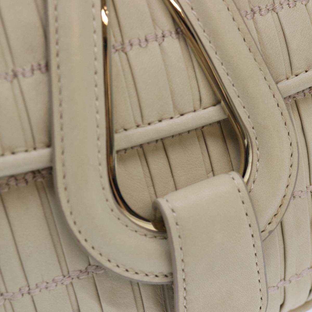 BALLY Shoulder Bag Leather Beige Auth yb629