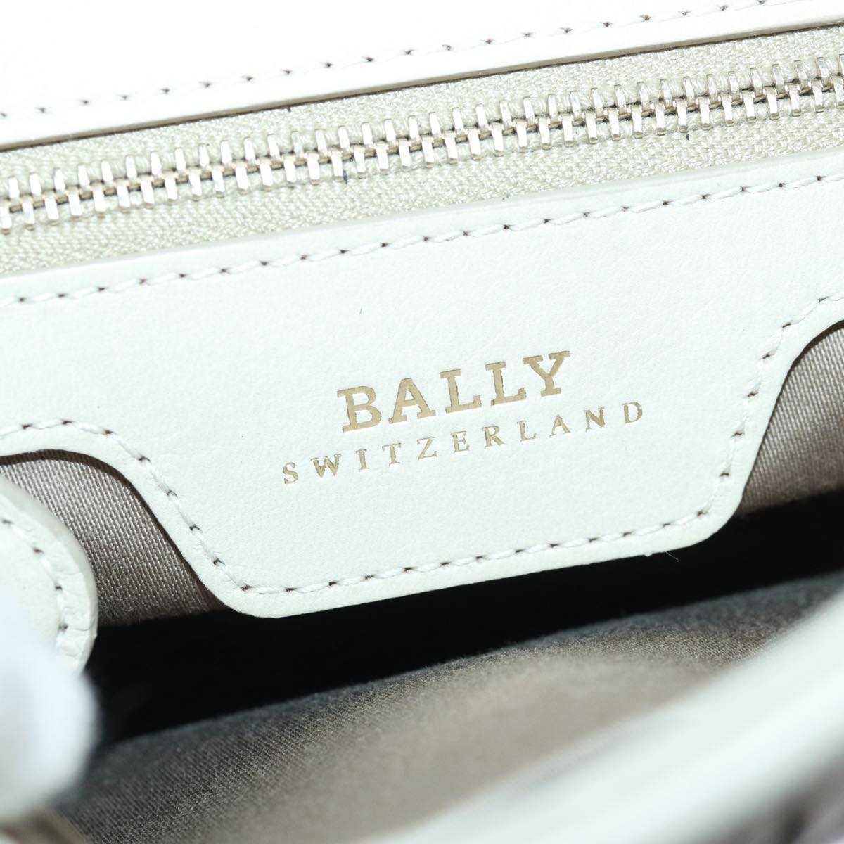 BALLY Shoulder Bag Leather Beige Auth yb629