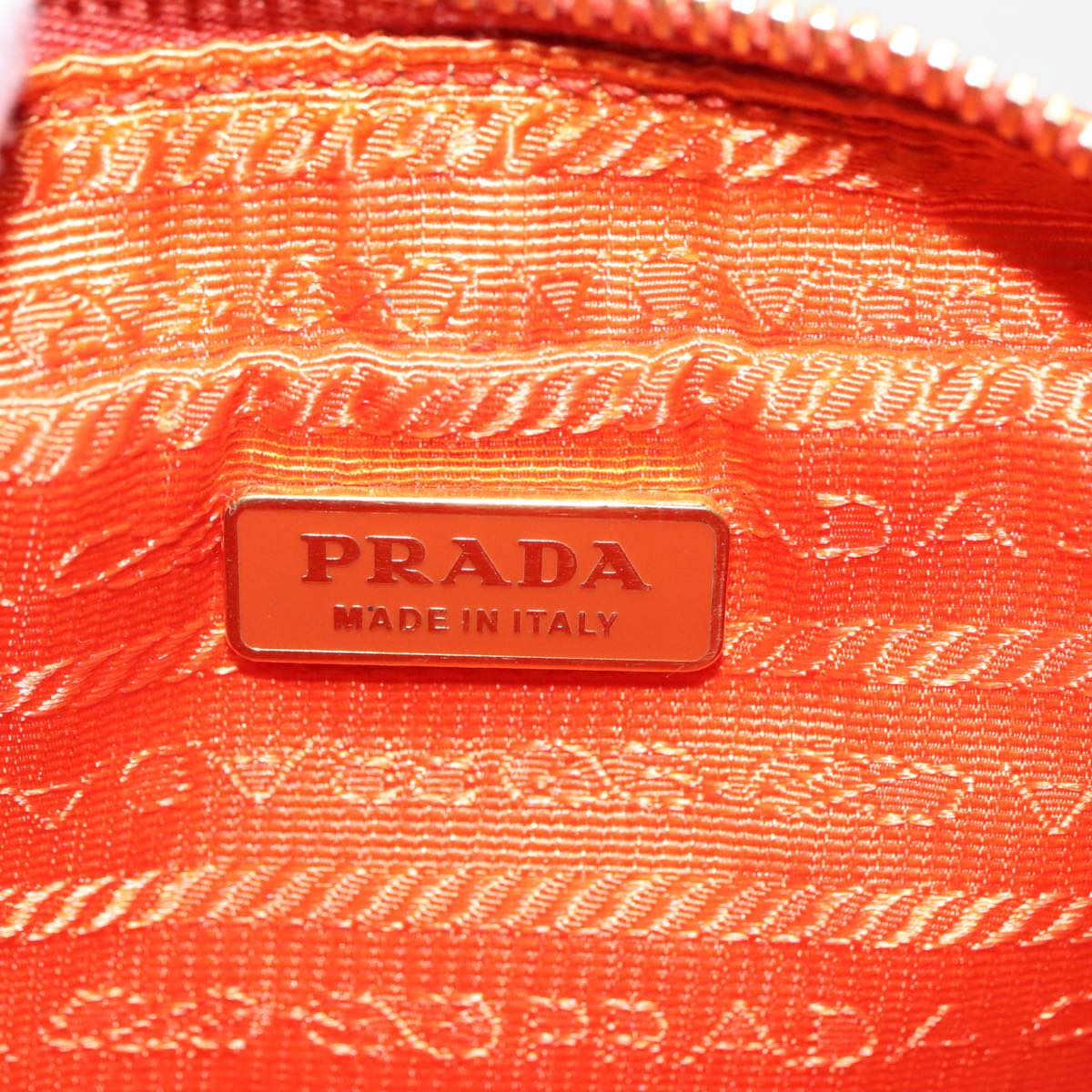 PRADA Pouch Nylon Orange Auth yb697