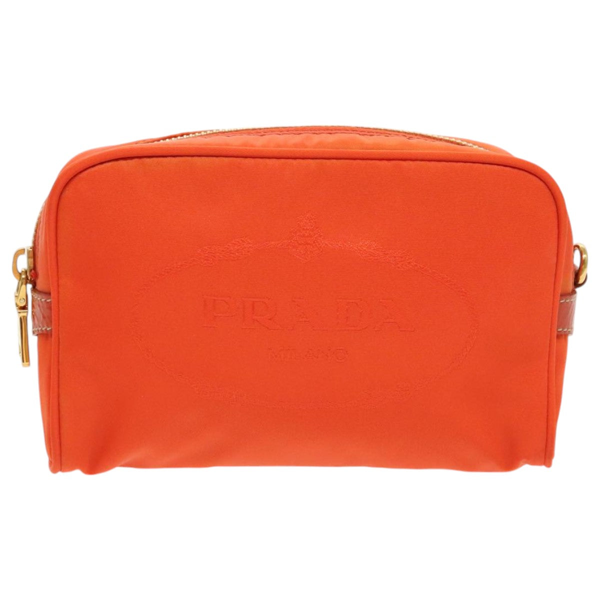 PRADA Pouch Nylon Orange Auth yb697