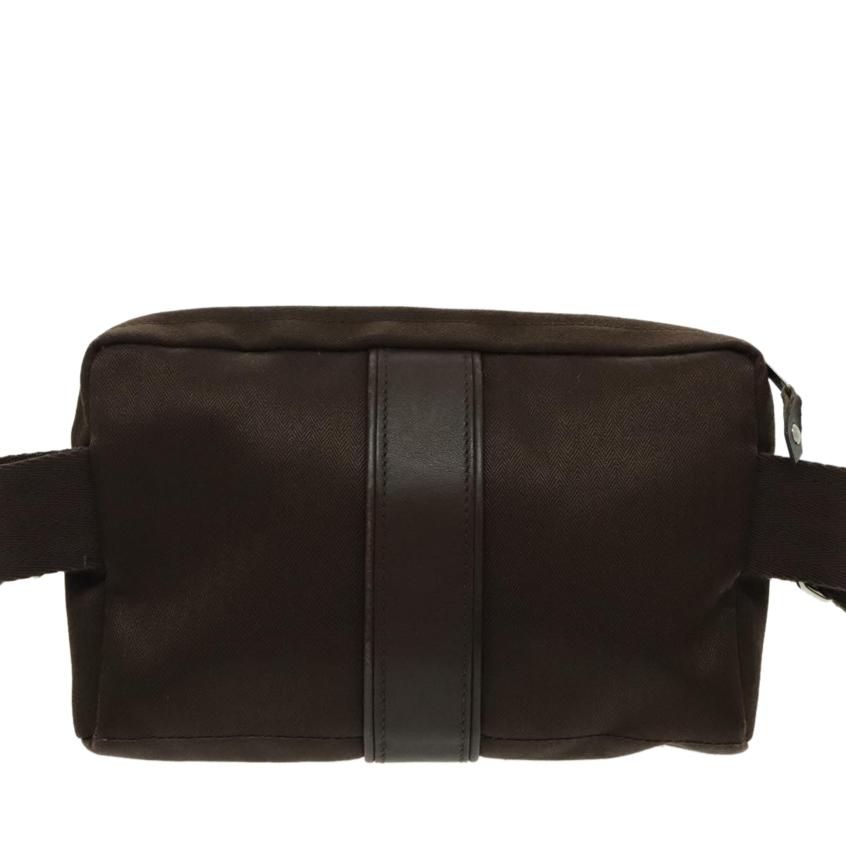 HERMES Akapu Luco Waist bag Canvas Brown Auth yb698