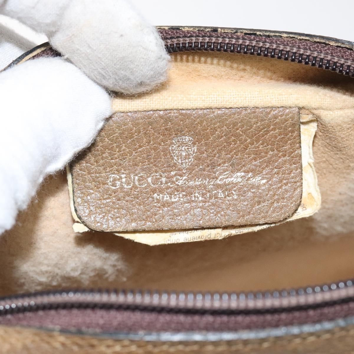 GUCCI GG Supreme Web Sherry Line Clutch Bag PVC Beige Green 01 012 53 Auth yb748