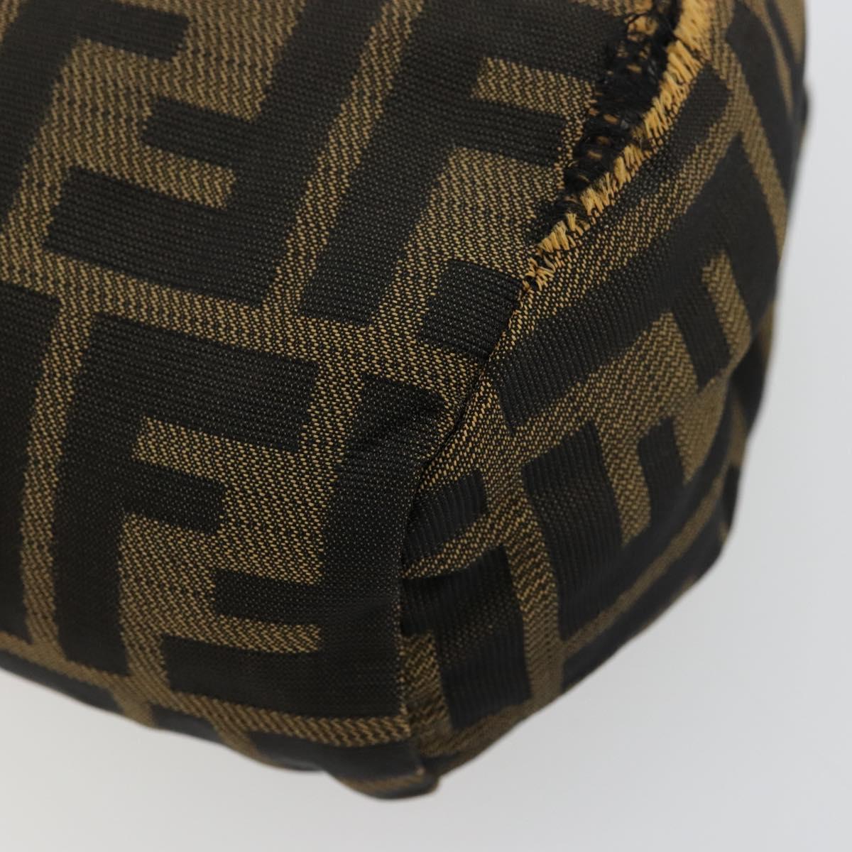 FENDI Zucca Canvas Pouch Brown Black Auth yb756