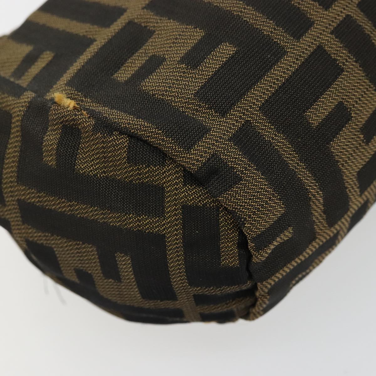 FENDI Zucca Canvas Pouch Brown Black Auth yb756