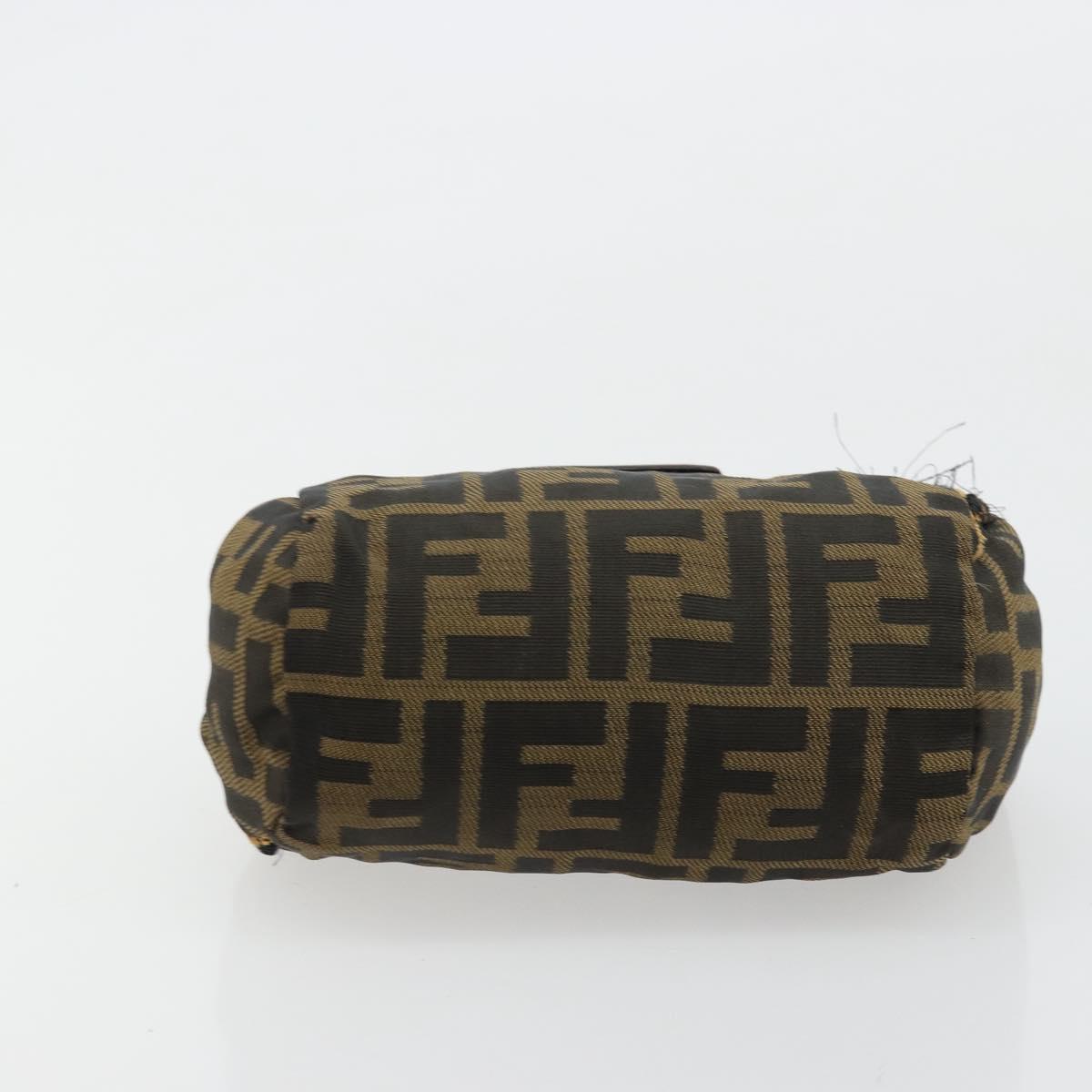 FENDI Zucca Canvas Pouch Brown Black Auth yb756