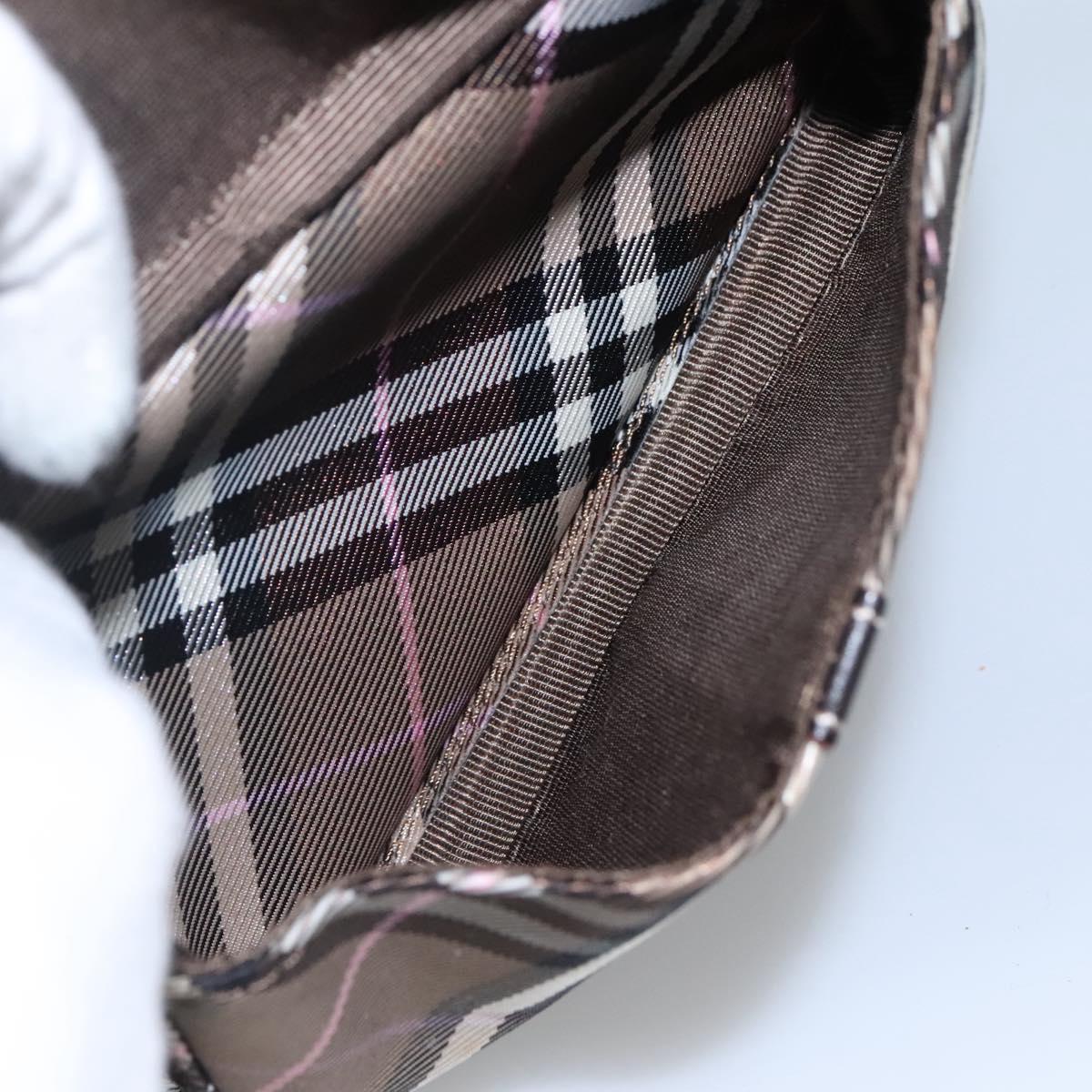 BURBERRY Nova Check Blue Label Shoulder Bag Canvas Brown Pink Auth yb788