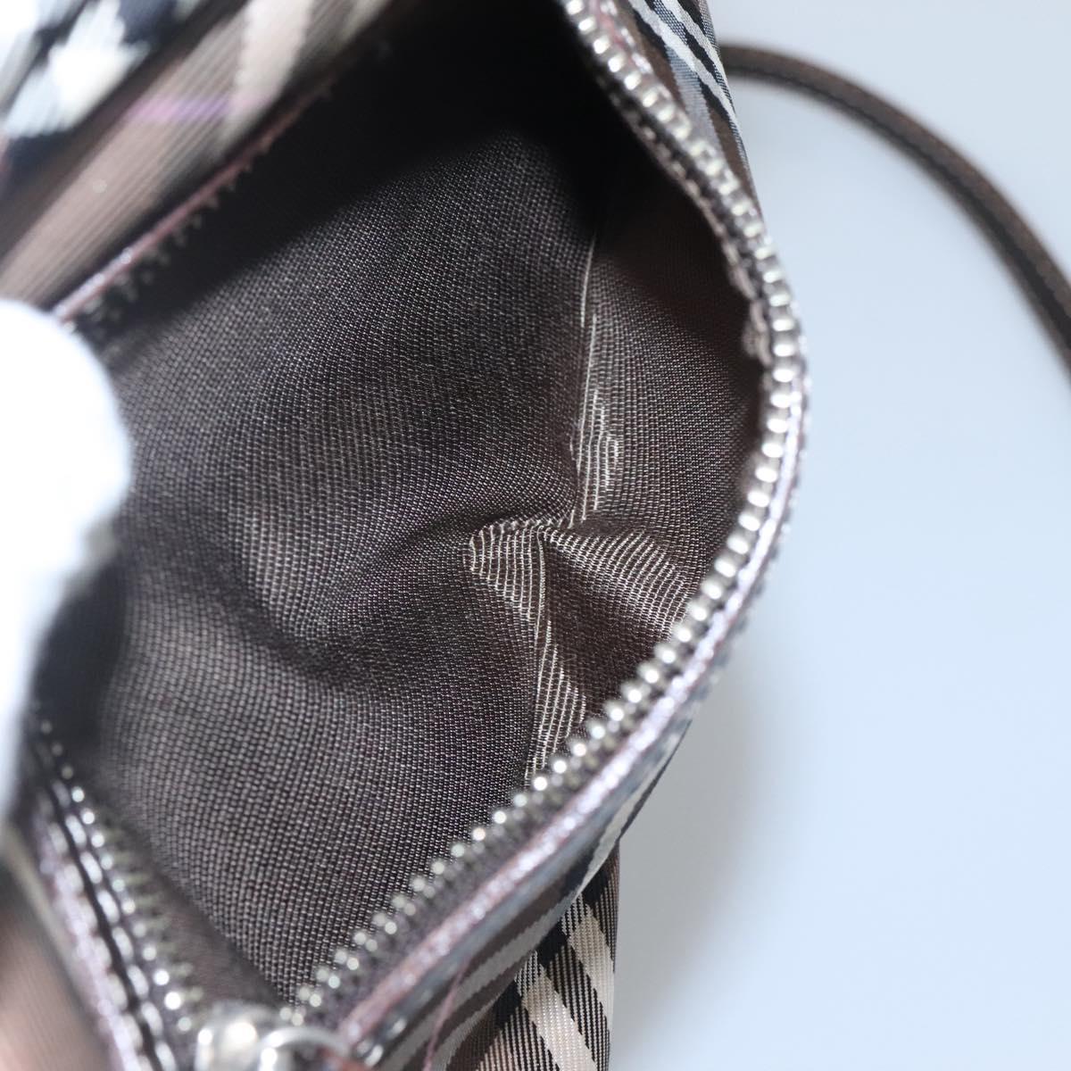 BURBERRY Nova Check Blue Label Shoulder Bag Canvas Brown Pink Auth yb788