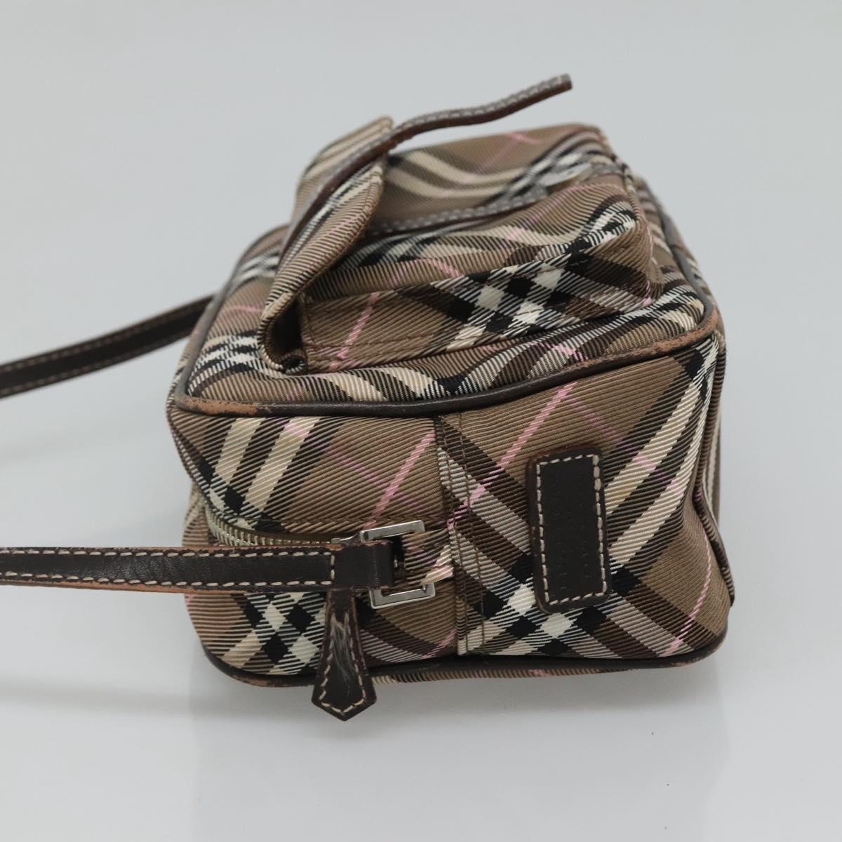 BURBERRY Nova Check Blue Label Shoulder Bag Canvas Brown Pink Auth yb788