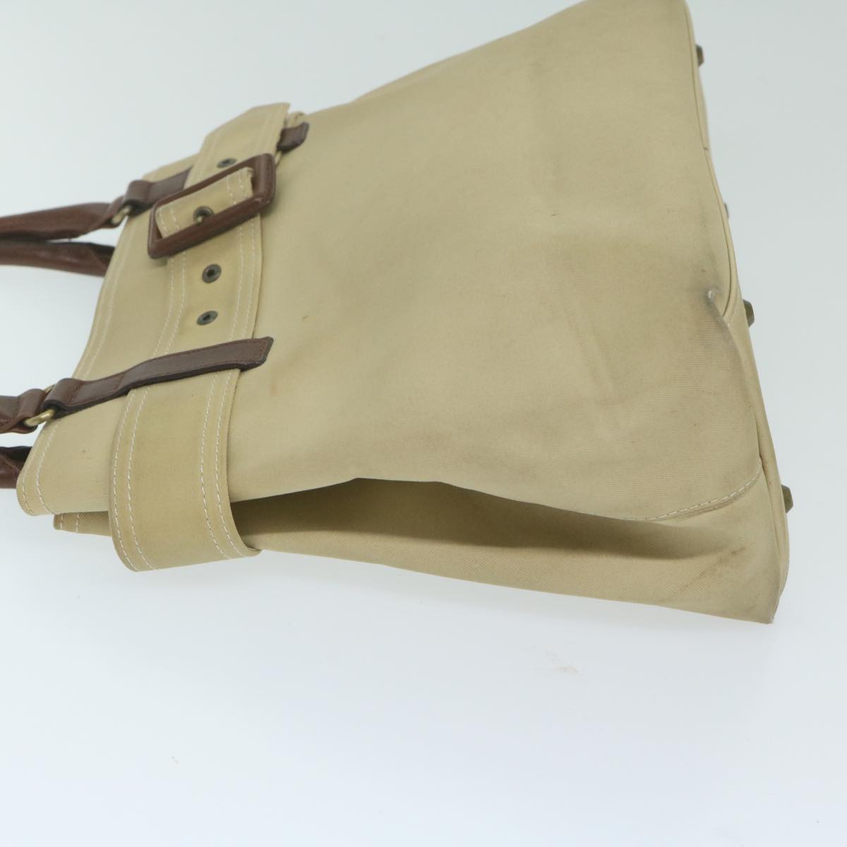 BURBERRY Hand Bag Canvas Beige Auth yk10080