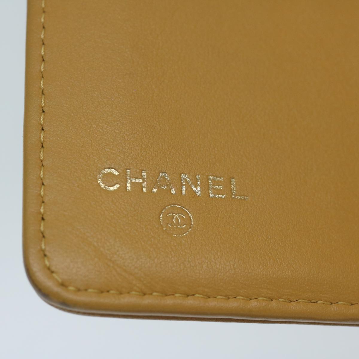 CHANEL Boy CHANEL Matelasse Wallet Leather Yellow CC Auth yk10085