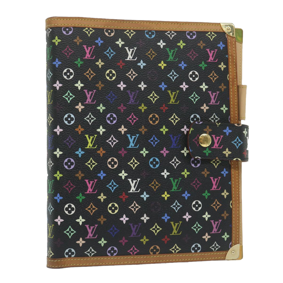 LOUIS VUITTON Multicolor Agenda GM Day Planner Cover Black R20893 Auth yk10093A