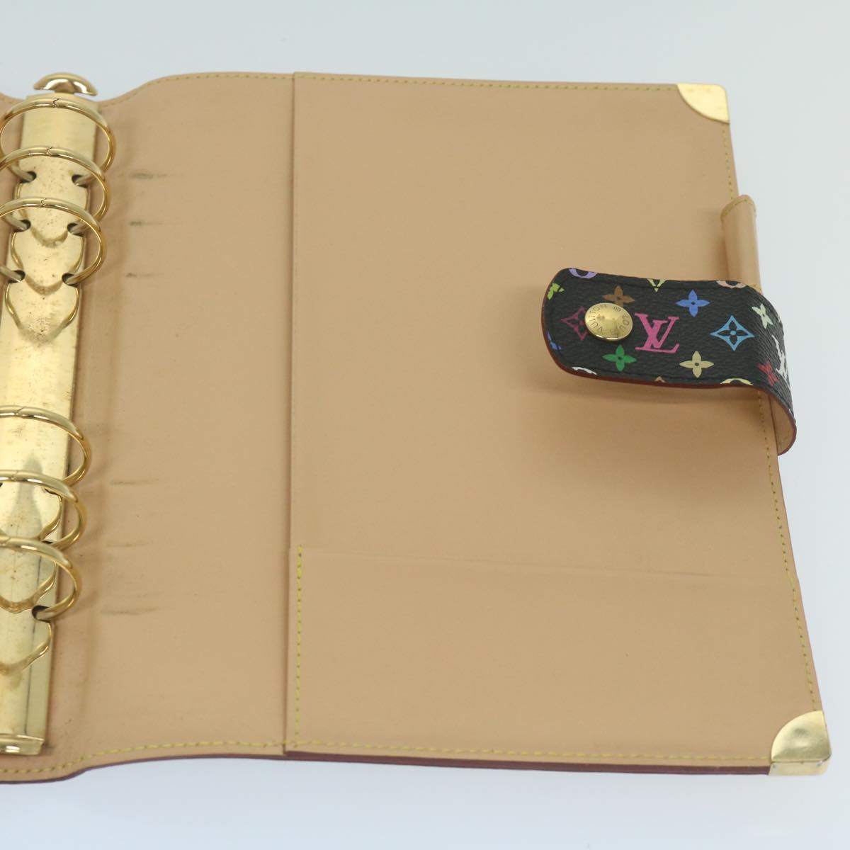 LOUIS VUITTON Multicolor Agenda GM Day Planner Cover Black R20893 Auth yk10093A