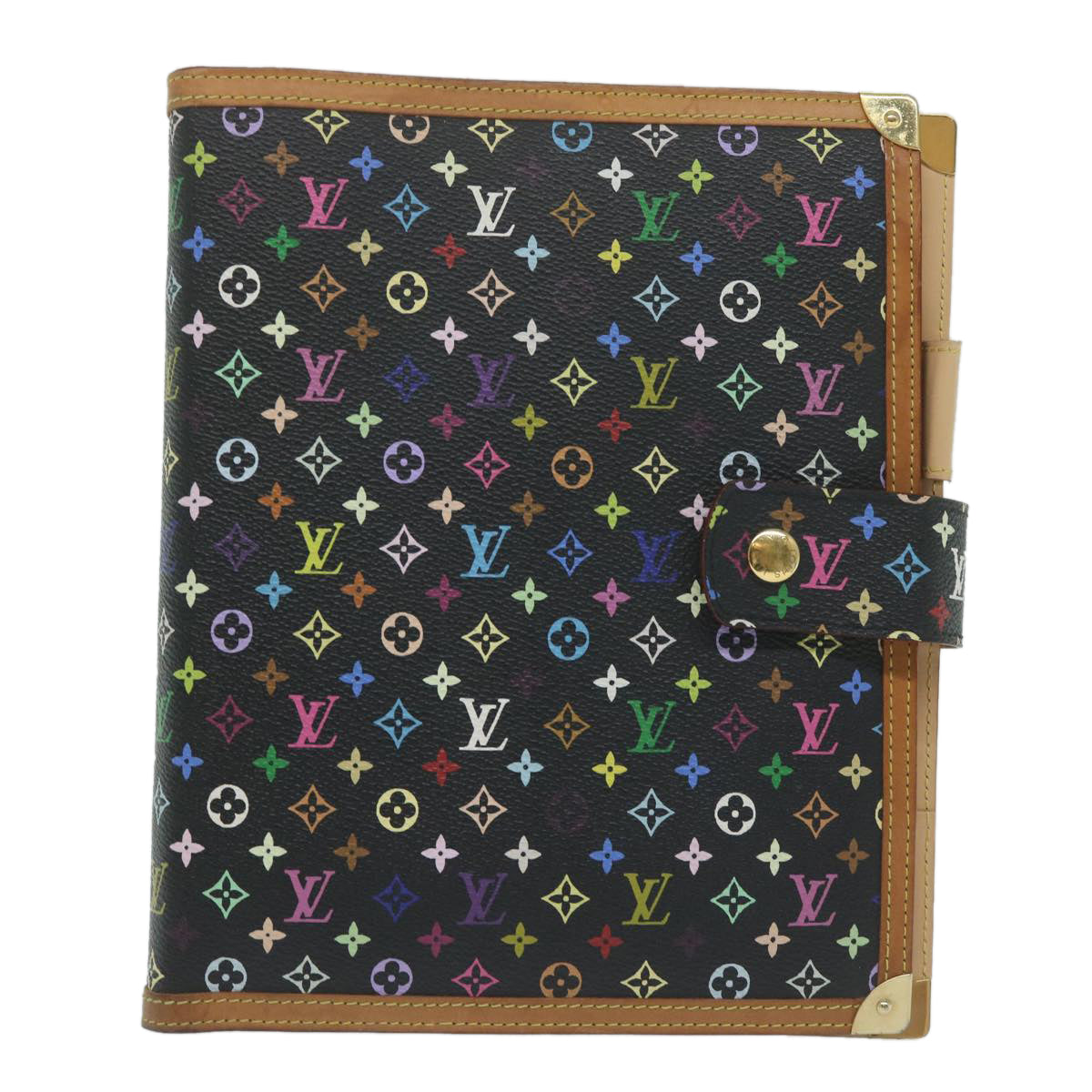 LOUIS VUITTON Multicolor Agenda GM Day Planner Cover Black R20893 Auth yk10093A