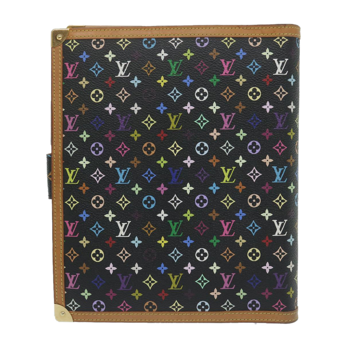 LOUIS VUITTON Multicolor Agenda GM Day Planner Cover Black R20893 Auth yk10093A