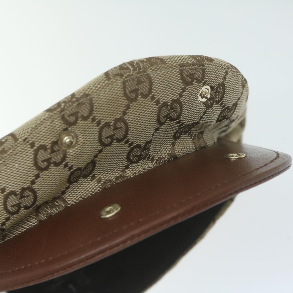 GUCCI GG Canvas Web Sherry Line Hunting Cap Hat L Beige Red Green Auth yk10107