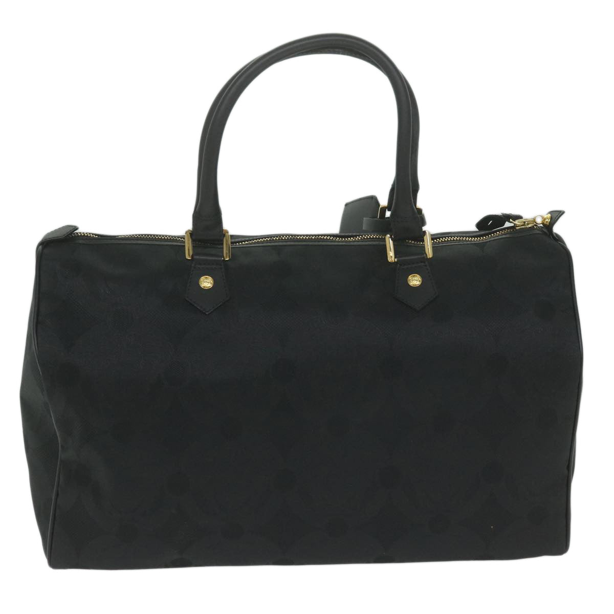 Gianni Versace Boston Bag Canvas Black Auth yk10120