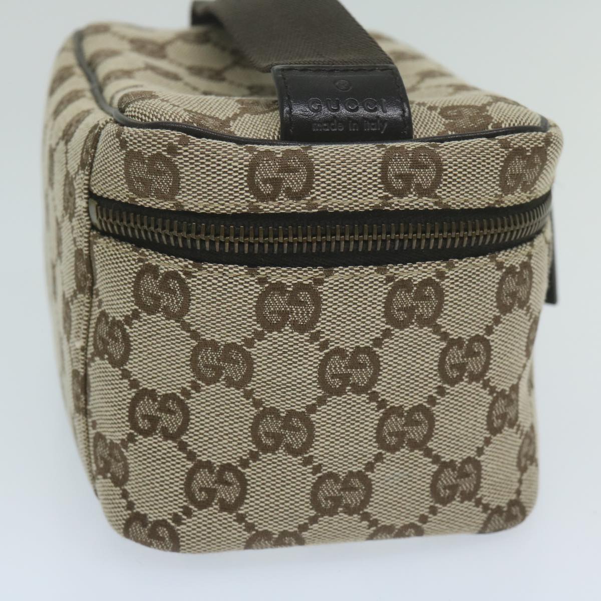 GUCCI GG Canvas Vanity Cosmetic Pouch Beige 106646 Auth yk10132