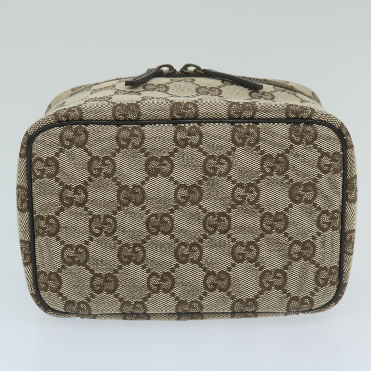 GUCCI GG Canvas Vanity Cosmetic Pouch Beige 106646 Auth yk10132