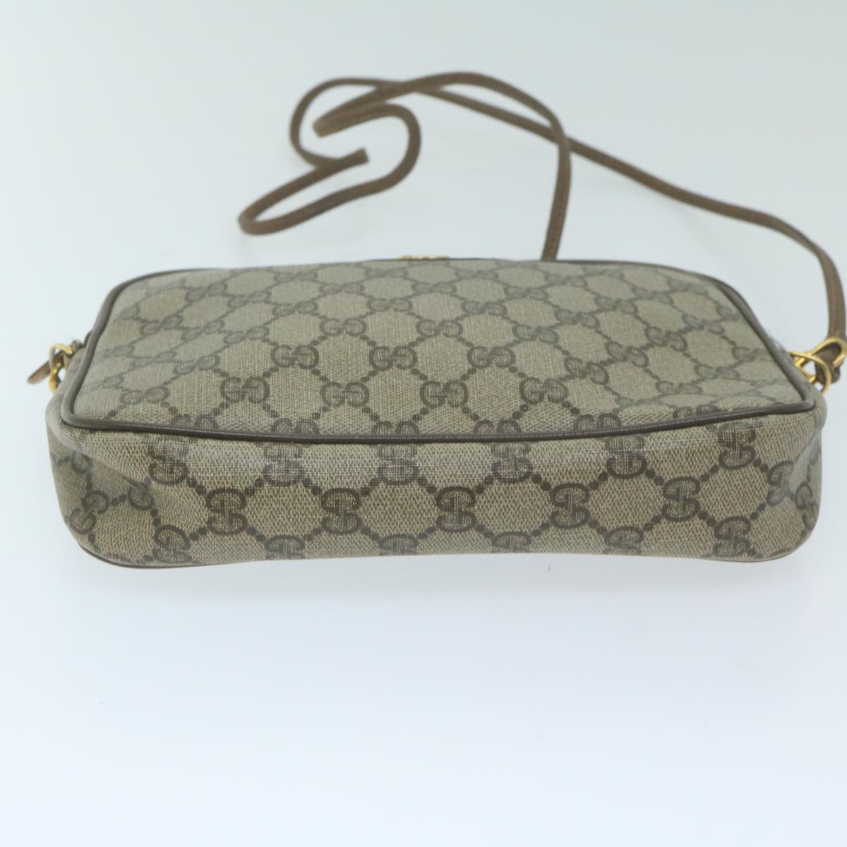 GUCCI GG Supreme Shoulder Bag PVC Leather Beige 97 02 068 Auth yk10142