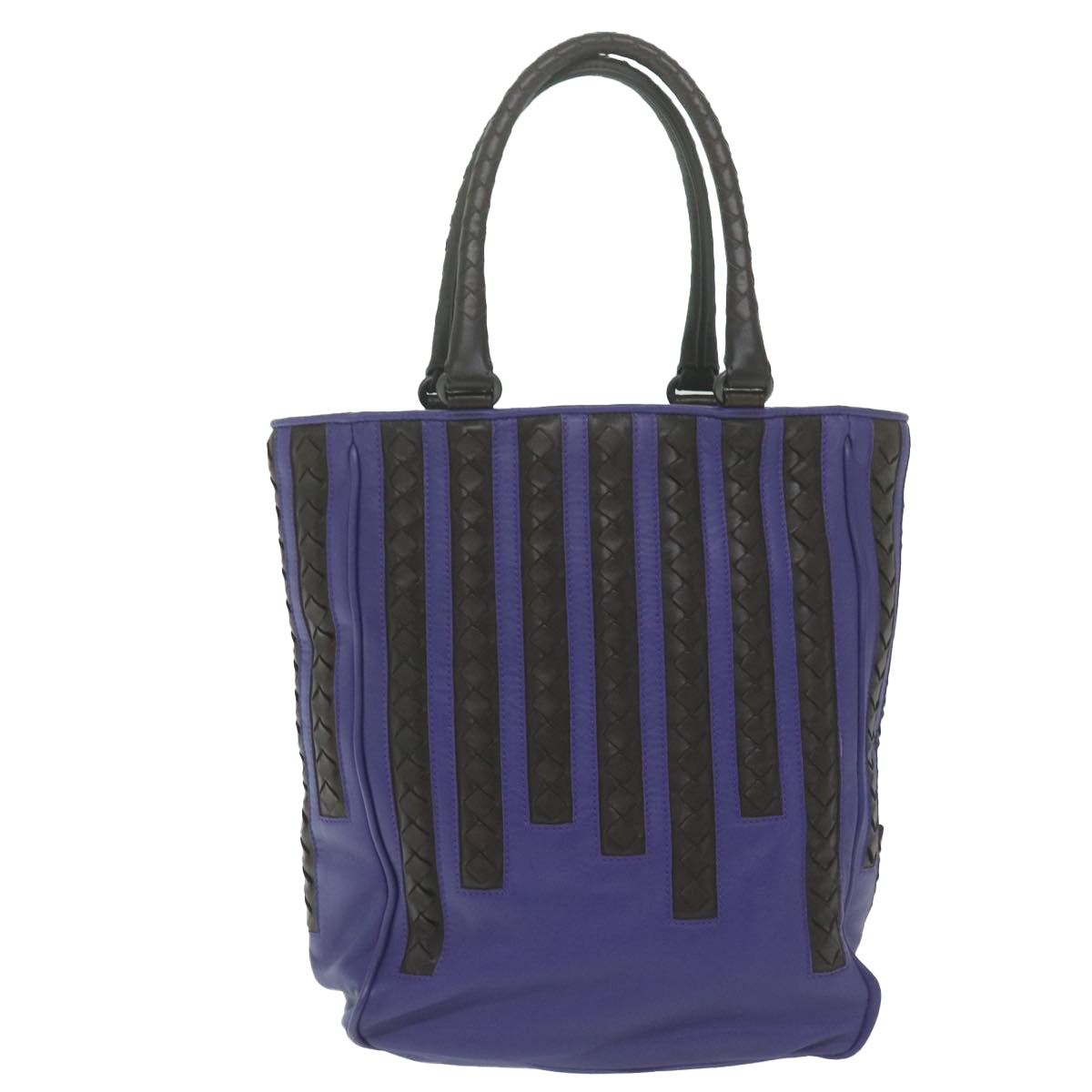 BOTTEGAVENETA INTRECCIATO Tote Bag Leather Purple Auth yk10235