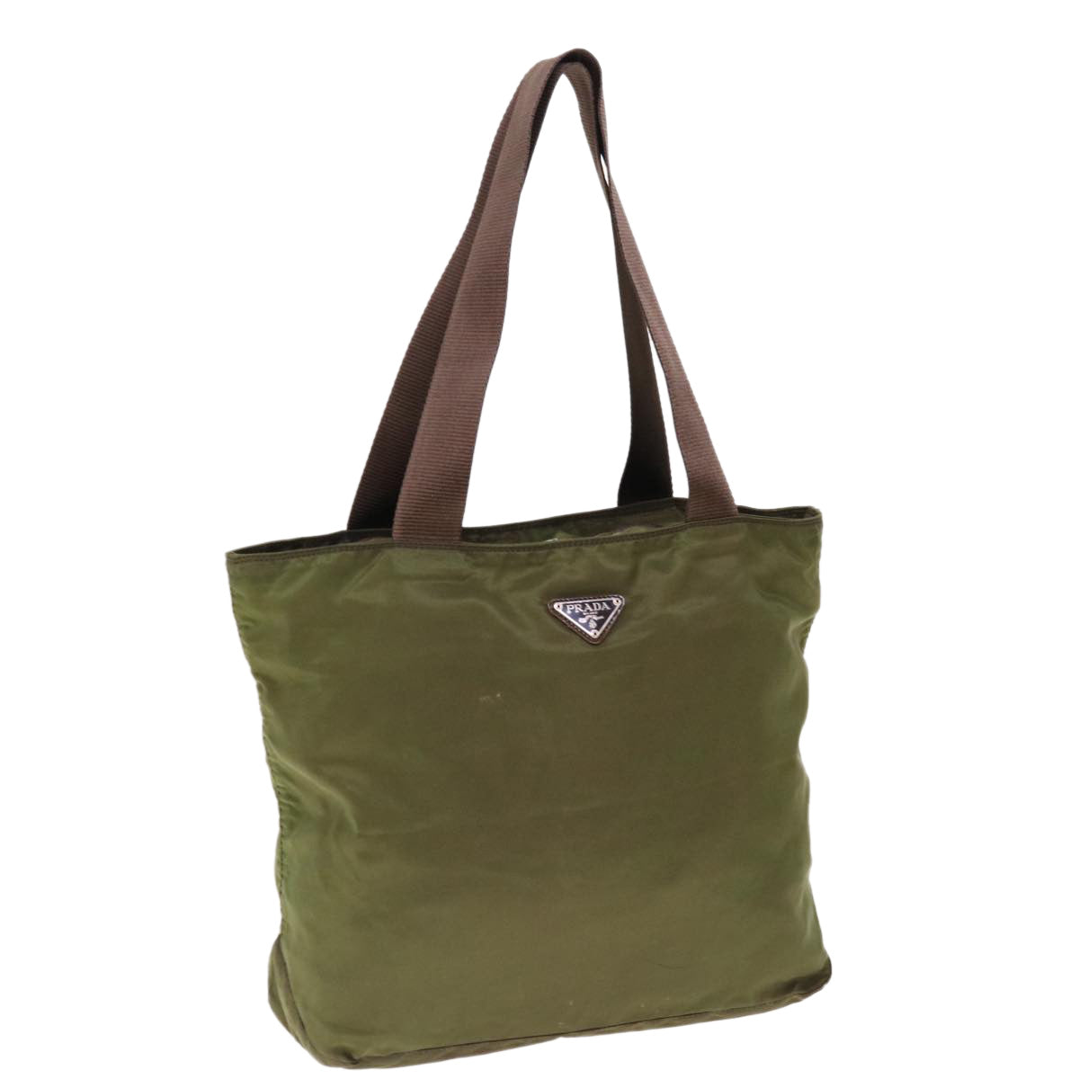 PRADA Tote Bag Nylon Khaki Auth yk10259