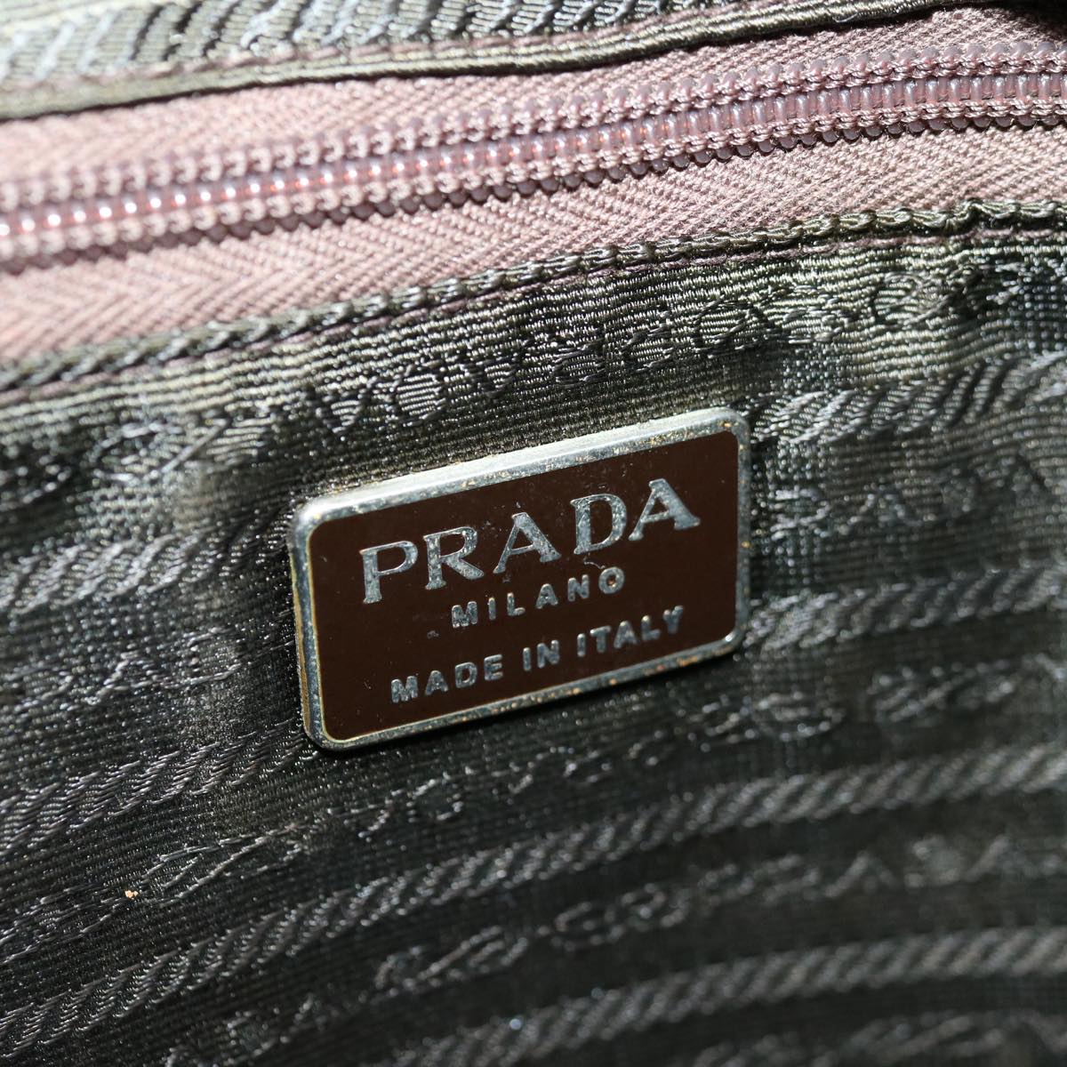 PRADA Tote Bag Nylon Khaki Auth yk10259