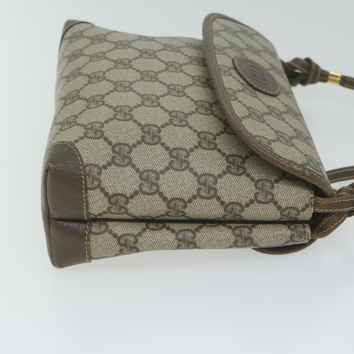 GUCCI GG Canvas Shoulder Bag PVC Beige Brown Auth yk10279