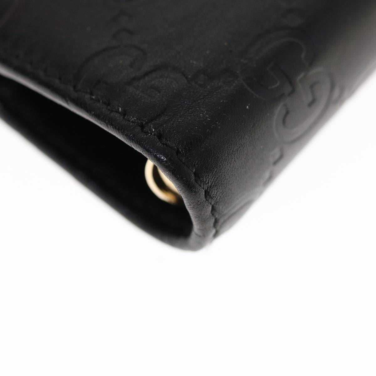 GUCCI GG Canvas Day Planner Cover Leather Black Auth yk10286