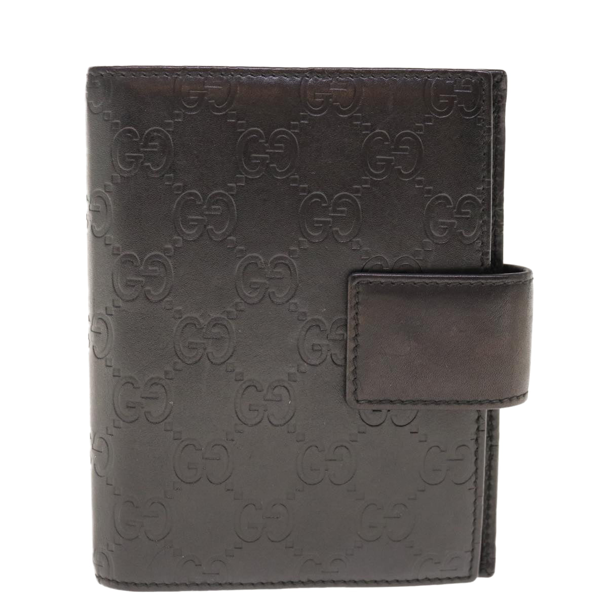 GUCCI GG Canvas Day Planner Cover Leather Black Auth yk10286